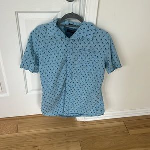 Men’s slim fit short sleeve medium palm tree shirt banana republic